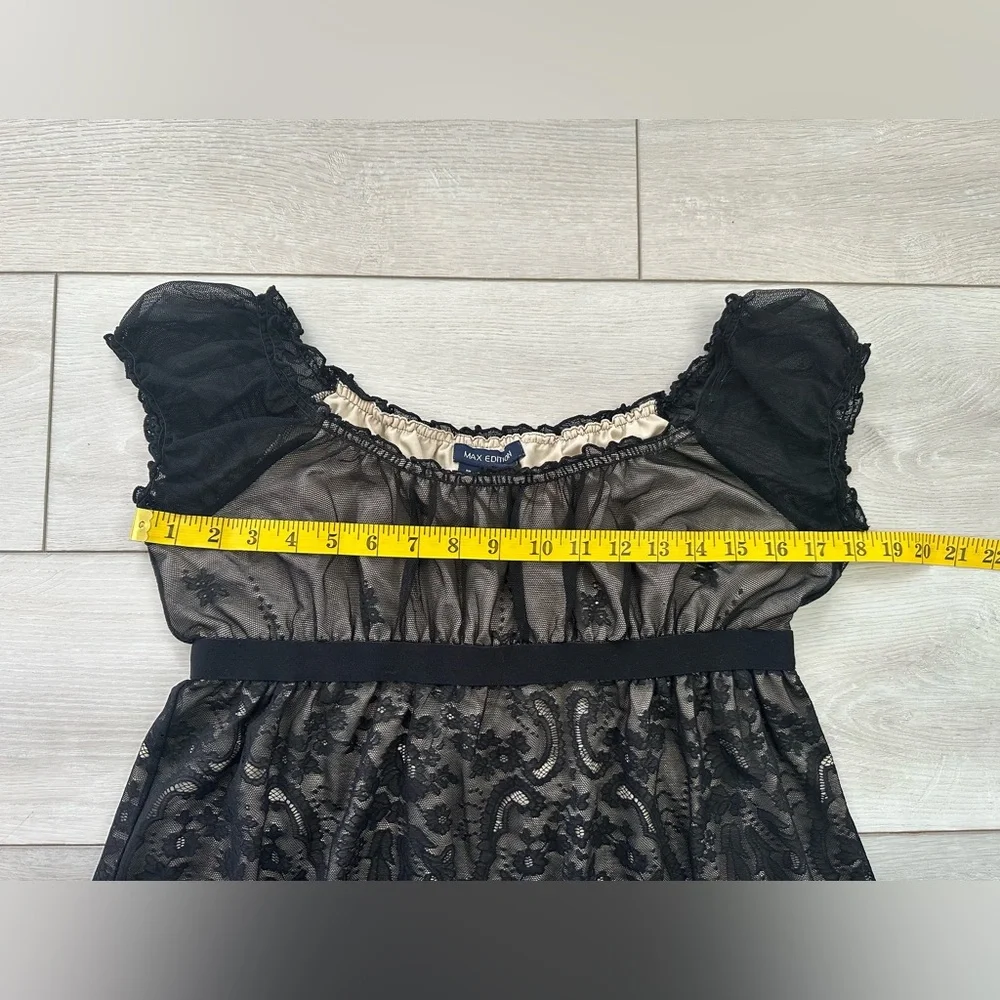 Max Edition Tan Top with Black Lace Size L - Picture 9 of 9